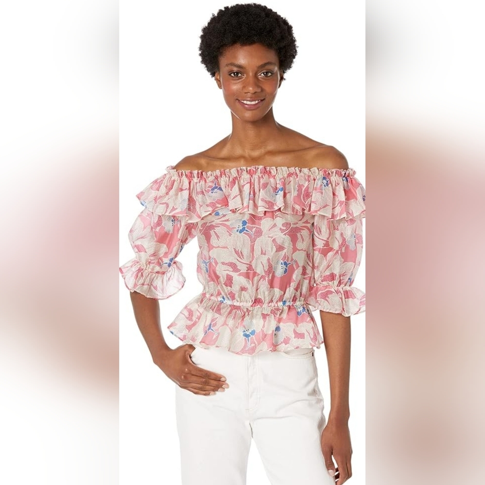 TED BAKER Harina Off The Shoulder Top RRP Size 0 Elasticated Waist